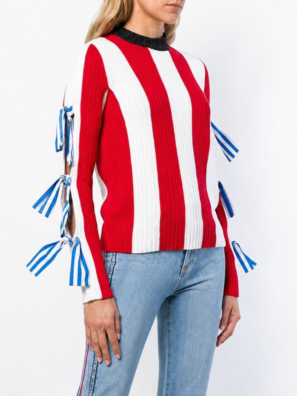 MSGM Stripe Knit Sweater with Ties